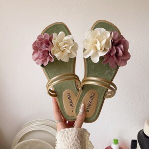 3D Floral Applique Statement Sandals
