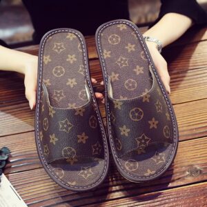 Premium Monogram Print Lounge Slides