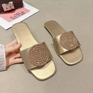 Luxury Gold Chain Embellished Mules